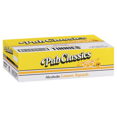 Tinnies Pub Classics Alcoholic Lemon Squash Can 330mL Carton 24 | Liquorland