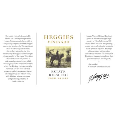 Heggies Vineyard Riesling 750mL Each | undefined