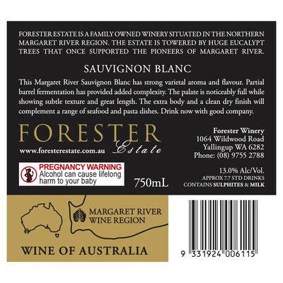 Forester Estate Premium Sauvignon Blanc 750mL Each | undefined
