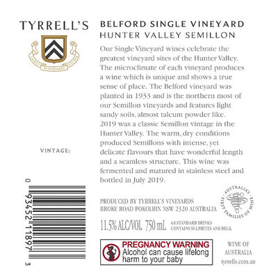 Tyrrell S Sv Belford Semillon 750mL Each | Liquorland