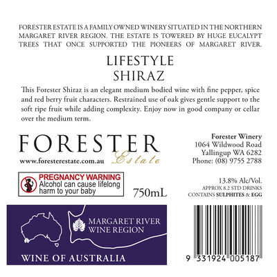 Forester Estate Lifestyle Shiraz 750mL Each | Liquorland