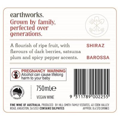 Earthworks Shiraz 750mL Each | undefined