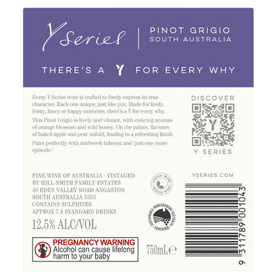 Y Series Pinot Grigio 750mL Each | undefined