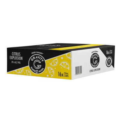 Gravity Citrus Explosion Harder Soda Can 250mL Carton 16 | Liquorland