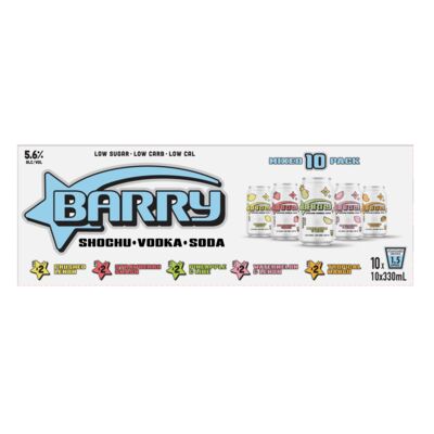 Barry Shochu Vodka Soda Mixed Pack Can 330mL 10pk Pack 10 | Liquorland