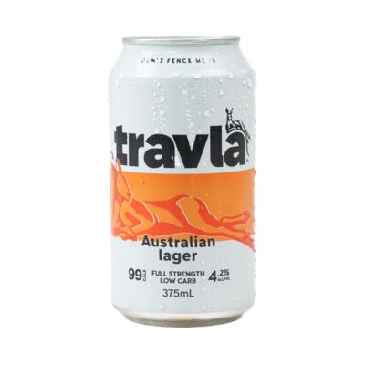 Travla Full Strength Lager Can 375mL Each | Liquorland