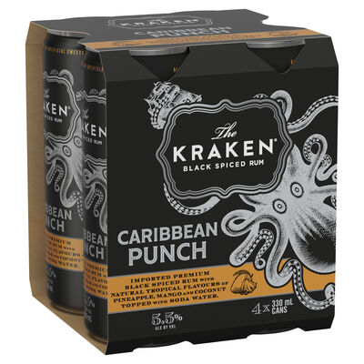 The Kraken Caribbean Punch Can 330mL Pack 4 | Liquorland
