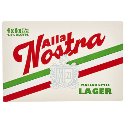 Alla Nostra Italian Style Lager Can 375mL Carton 24 | Liquorland