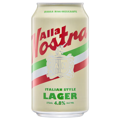 Alla Nostra Italian Style Lager Can 375mL Each | Liquorland
