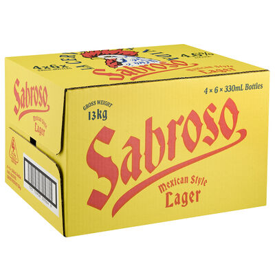 Sabroso Mexican Style Lager Bottle 330mL Carton 24 | Liquorland