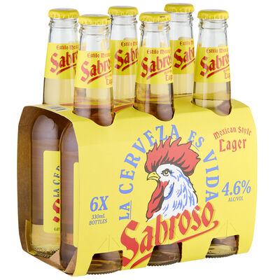 Sabroso Mexican Style Lager Bottle 330mL Pack 6 | Liquorland
