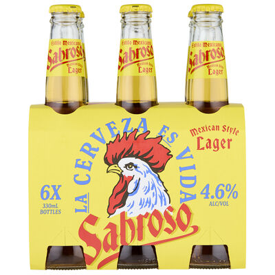 Sabroso Mexican Style Lager Bottle 330mL Pack 6 | Liquorland