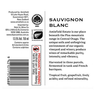 Amisfield Sauvignon Blanc 750mL Each | Liquorland