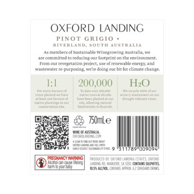 Oxford Landing Regenerate Pinot Grigio 750mL Each | Liquorland