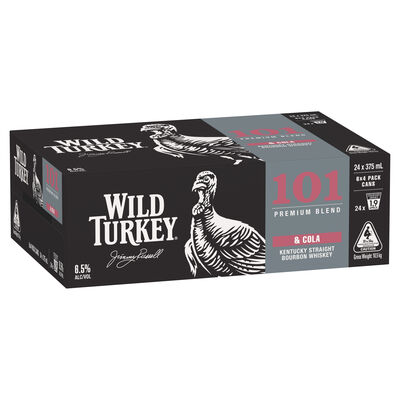 Wild Turkey 101 Cola Can 375mL Carton 24 | Liquorland