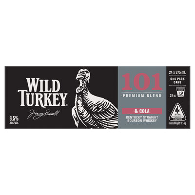 Wild Turkey 101 Cola Can 375mL Carton 24 | Liquorland