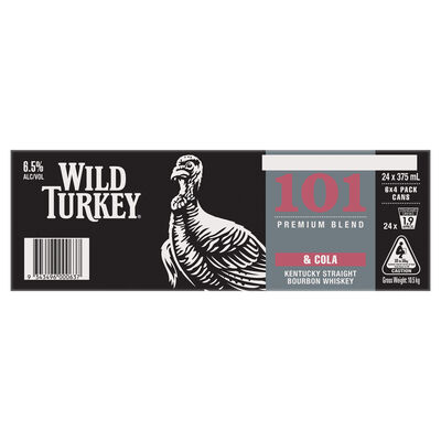 Wild Turkey 101 Cola Can 375mL Carton 24 | Liquorland