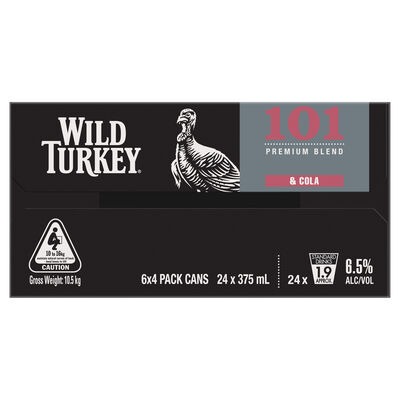 Wild Turkey 101 Cola Can 375mL Carton 24 | Liquorland