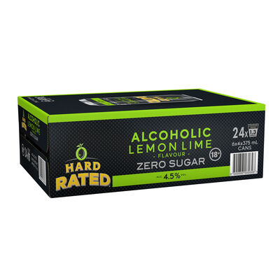 Hard Rated Lemon Lime Zero Sugar Can 375mL Carton 24 | Liquorland