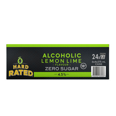Hard Rated Lemon Lime Zero Sugar Can 375mL Carton 24 | Liquorland