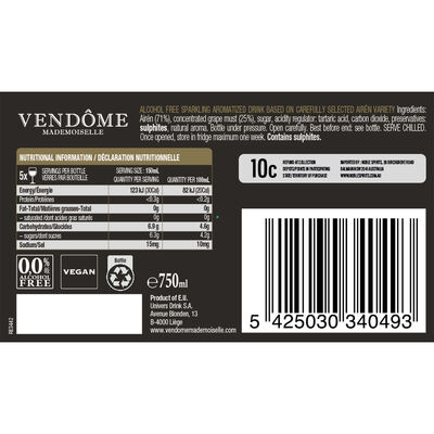 Vendome Mademoiselle Non Alc Organic Sparkling 750mL Each | Liquorland
