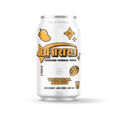 Barry Shochu Tropical Mango Soda Can 330mL Pack 4 | Liquorland