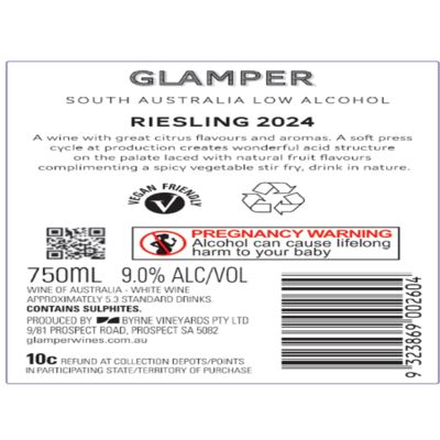 Glamper Low Alc Riesling 9 750mL Each | Liquorland