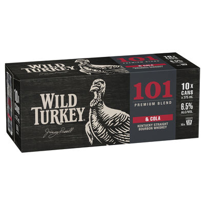 Wild Turkey 101 Cola Can 375mL 10pk Pack 10 | Liquorland