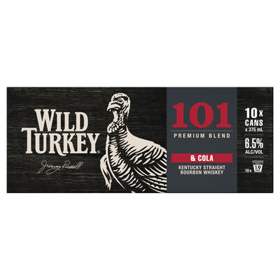 Wild Turkey 101 Cola Can 375mL 10pk Pack 10 | Liquorland
