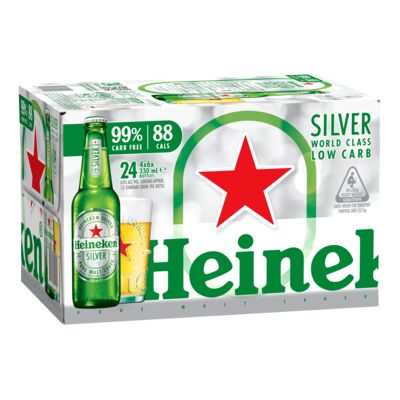 Heineken Silver Bottle 330mL Carton 24 | Liquorland