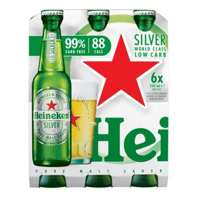 Heineken Silver Bottle 330mL Pack 6 | Liquorland
