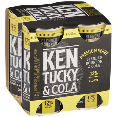 Kentucky Bourbon Cola 12 Can 200mL Pack 4 | Liquorland