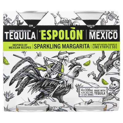 Espolon Sparkling Margarita Can 330mL Pack 4 | Liquorland