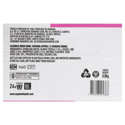 Espolon Sparkling Paloma Can 330mL Carton 24 | Liquorland