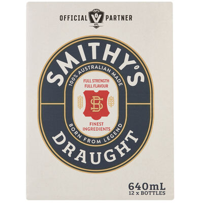Smithy S Draught Bottle 640mL Carton 12 | Liquorland