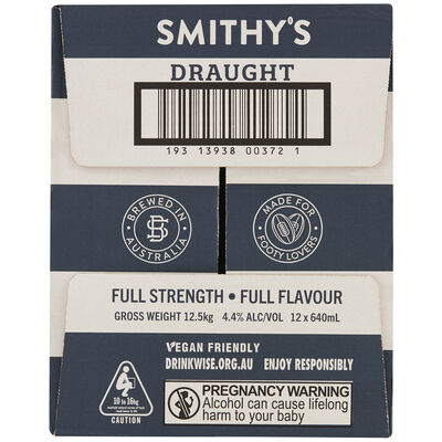 Smithy S Draught Bottle 640mL Carton 12 | Liquorland