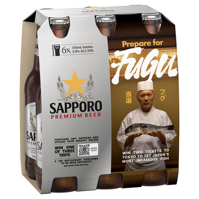 Sapporo Bottles 355mL Pack 6 | Liquorland