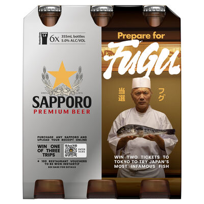 Sapporo Bottles 355mL Pack 6 | Liquorland