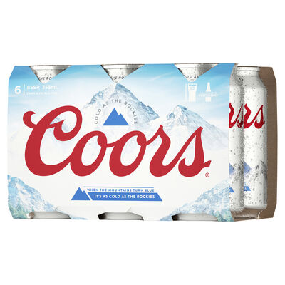 Coors Lager Cans 355mL Pack 6 | Liquorland