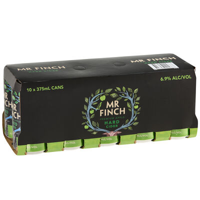 Mr Finch Hard Apple Cider Can 375mL 10pk Pack 10 | Liquorland