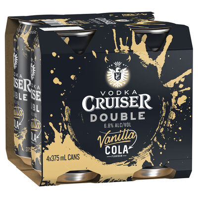 Vodka Cruiser Double Vanilla Cola Can 375mL Pack 4 | Liquorland
