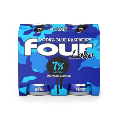 Four Loko Vodka Blue Raspberry Can 330mL Pack 4 | Liquorland