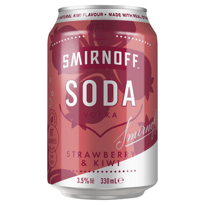 Smirnoff Soda Strawberry Kiwi Can 330mL Each | Liquorland