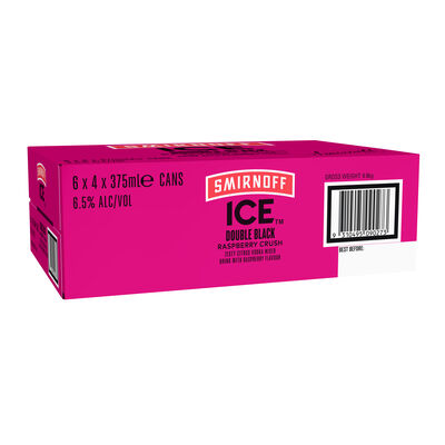 Smirnoff Ice Double Black Raspberry 6 5 Can 375mL Carton 24 | Liquorland