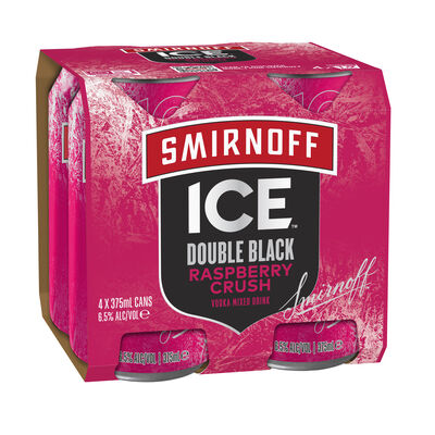 Smirnoff Ice Double Black Raspberry 6 5 Can 375mL Pack 4 | Liquorland