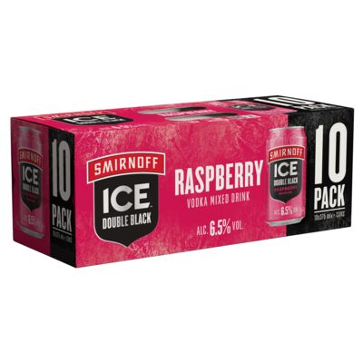 Smirnoff Ice Double Black Raspberry 6 5 Can 375mL 10pk Pack 10 | Liquorland