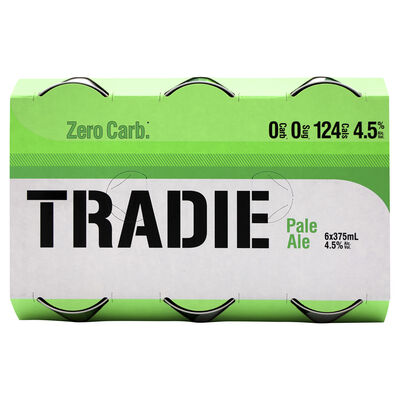 Tradie Zero Carb Pale Ale Can 375mL Pack 6 | Liquorland