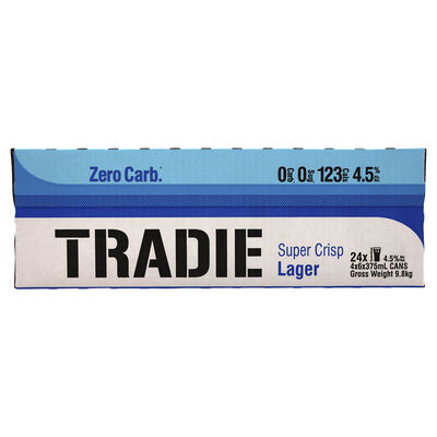 Tradie Zero Carb Lager Can 375mL Carton 24 | Liquorland
