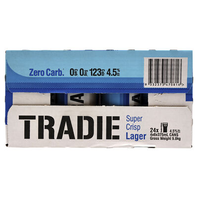 Tradie Zero Carb Lager Can 375mL Carton 24 | Liquorland