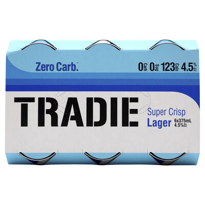 Tradie Zero Carb Lager Can 375mL Pack 6 | Liquorland